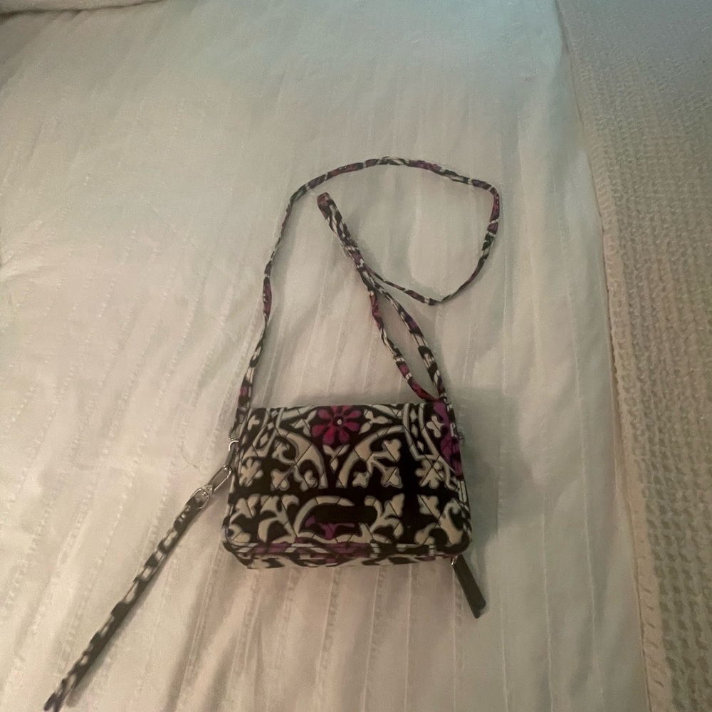 Vera Bradley Black & Pink Floral Quilted Crossbody